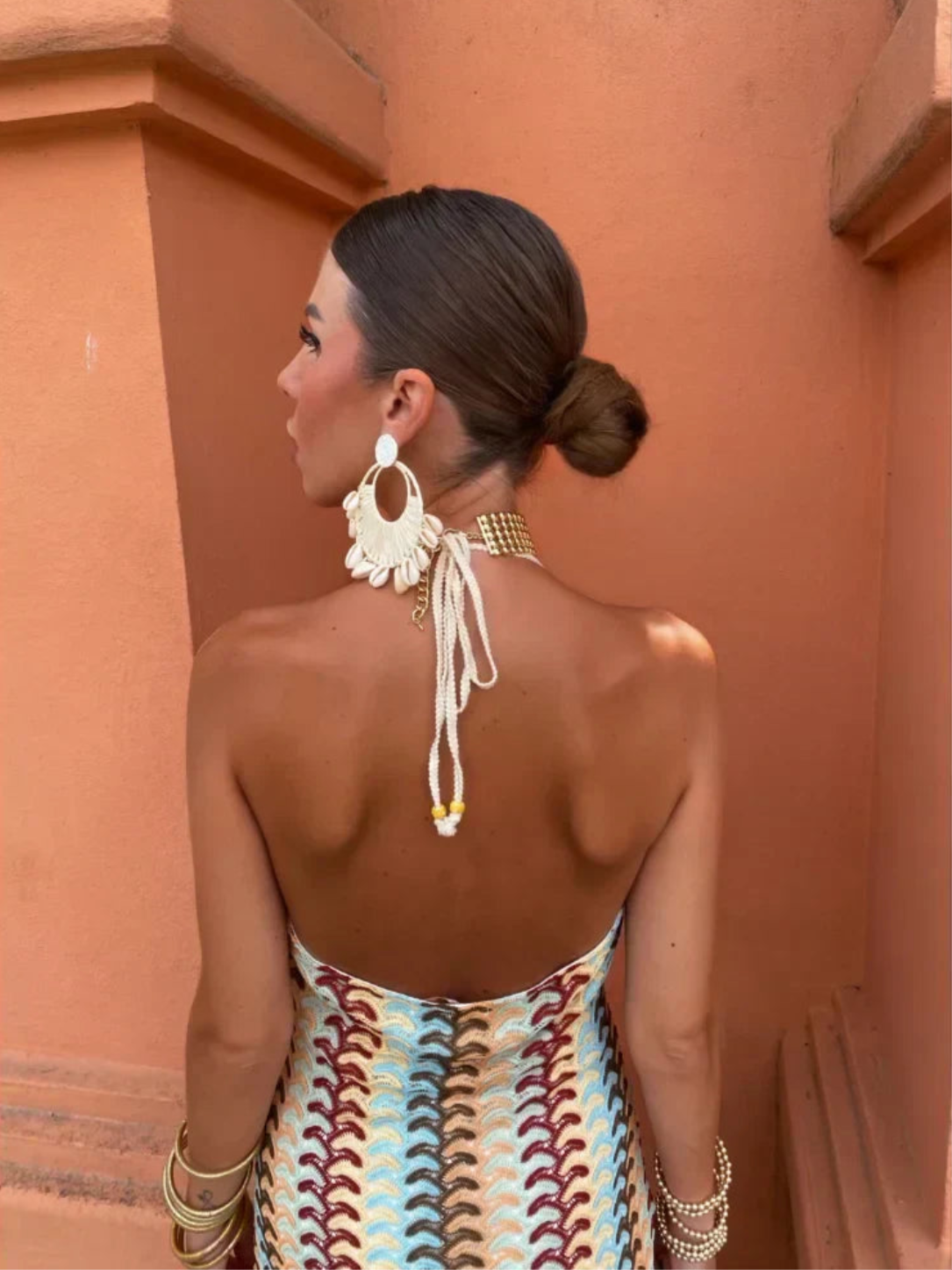 Crochet Halterneck Maxi Dress