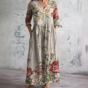 Flowy V-Neck Floral Maxi Dress