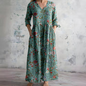 Flowy V-Neck Floral Maxi Dress