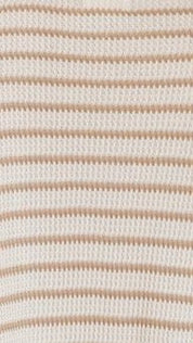 Beige Striped Knit Shirt & Shorts Set