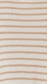 Beige Striped Knit Shirt & Shorts Set